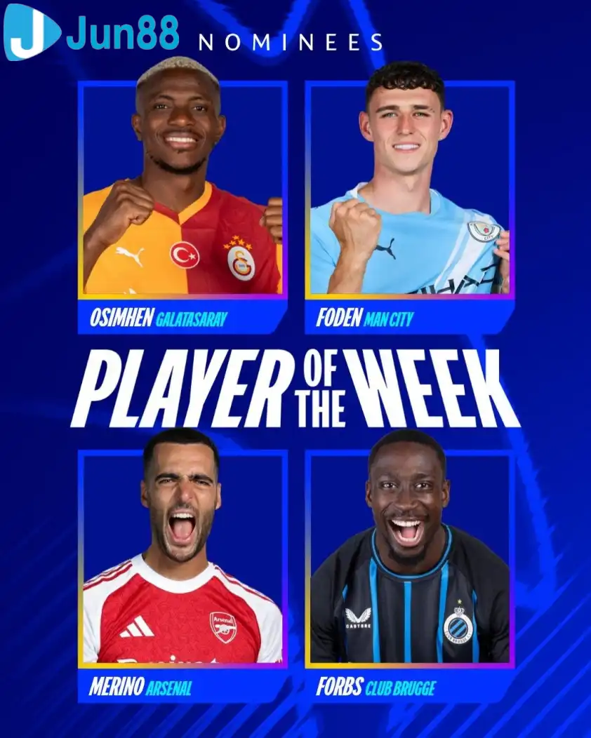 Tiền đạo người Nigeria được đề cử cho danh hiệu cầu thủ xuất sắc nhất vòng (Ảnh: UEFA)